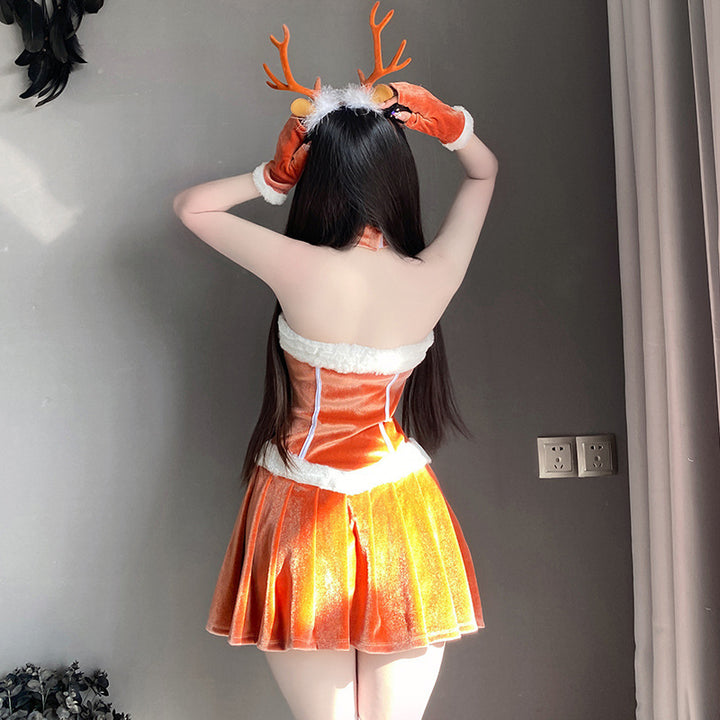 fox costume 2024 Christmas Costume Elk Halter Christmas Dress Sexy Beauty Back Cosplay Suit