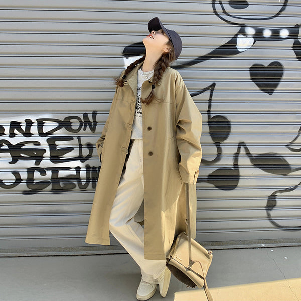 Khaki Trench Coat Women's Mid-Length 2024 Spring and Autumn New High-Grade Coat Small British Style Coat Korean Style