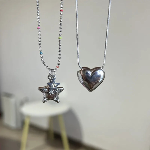 TAVIMART  -  Five-pointed Star Metal Necklace Retro Personality Simple Temperament Fashion Neckchain Collar Chain GiftFor Women