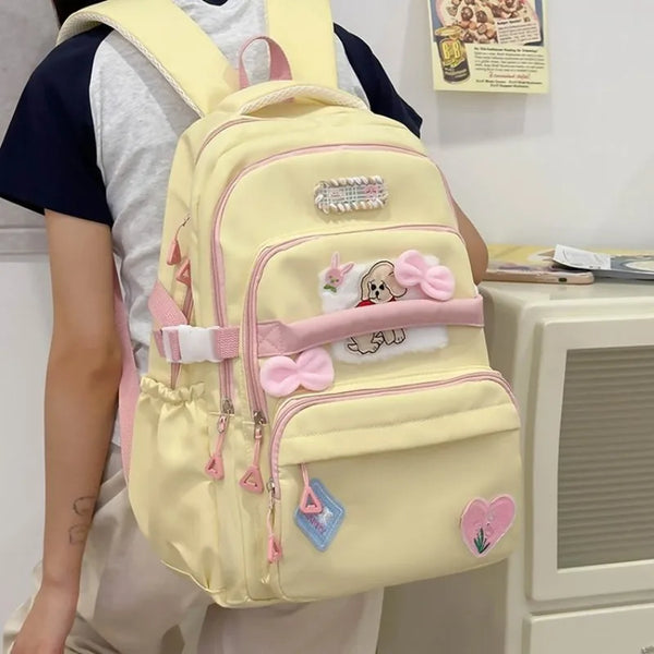 TAVIMART  -  Autumn Japanese Teenage Grils Backpack High-capacity Cute Cartoon School Bag Canvas Preppy Style Rucksack Bolsos Mujer