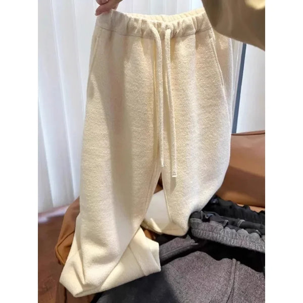 TAVIMART  -  Baggy Casual Autumn Sweatpants Woman Vintage Basic Korean Popular Wide Leg Pants Old Money Winter Warm Trousers 2024