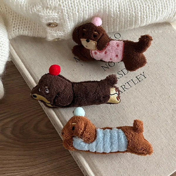 TAVIMART  -  Korean cute dog hairpin female side bangs duck bill clip versatile headgear clip hairpin hair accessories plush