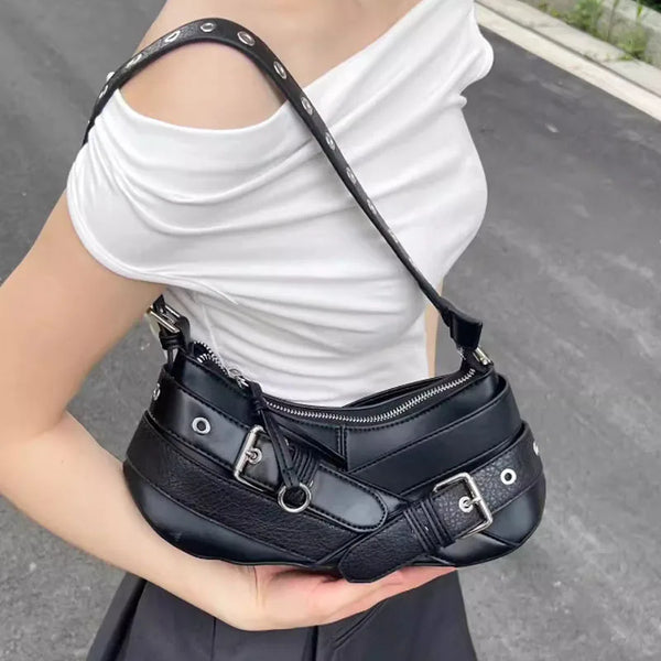 TAVIMART  -  Retro Women Handbag PU Leather Shoulder Totes Underarm Vintage Top Handle Bag Female Small Women Bag