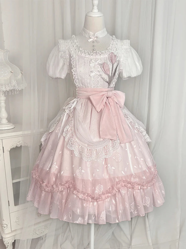 TAVIMART  -  Lolita Elegant Girl Dress Op Super Fairy Lace Sweet Birthday Short-Sleeved Everyday