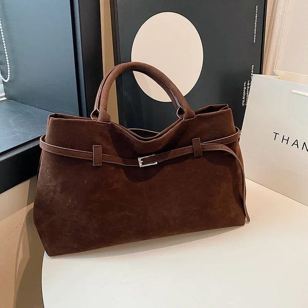 TAVIMART  -  New Retro Suede Suede Handbag Internet Celebrity Same Design Tote Bag Fashion Versatile Shoulder Bag High Beauty Wrist Bags