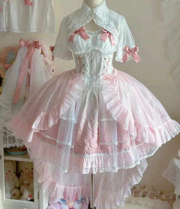 TAVIMART  -  Original Design Lolita Light Flower Wedding Dress Super Fairy Elegant Jsk Sling Dress Prom Party Dress