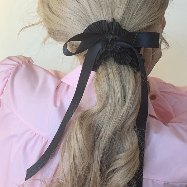 TAVIMART  -  Ins Fashion Vintage Black Bow Hair Hairpin for Women Girls Ribbon Hair Clips Fold Fabric Clip Female Hair Accessories 2024 New