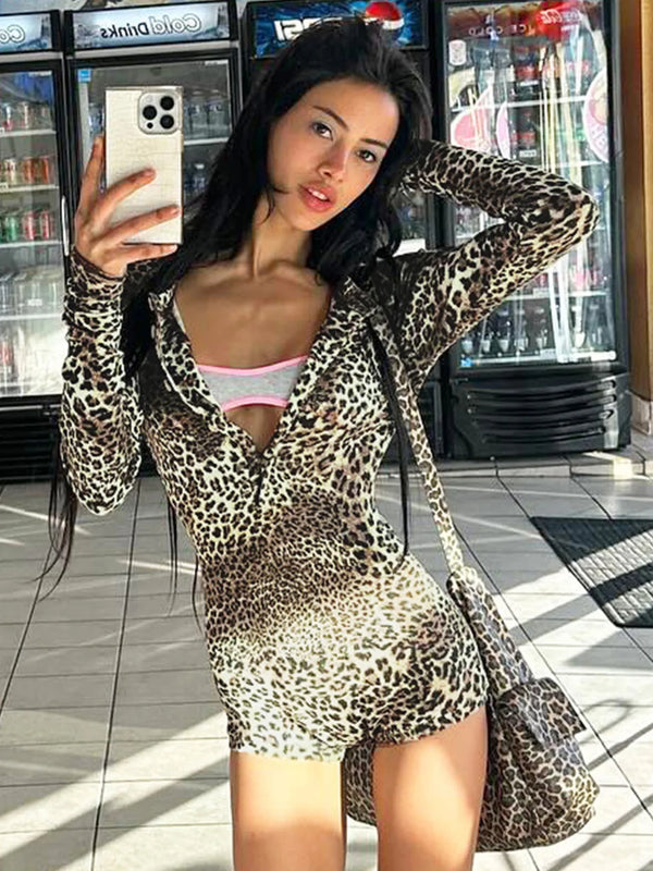 TAVIMART  -  Leopard Print Playsuit Long Sleeve Romper Sexy Outfits One Piece Jumpsuit Fall 2024 Fashion Women Y2K Clothing