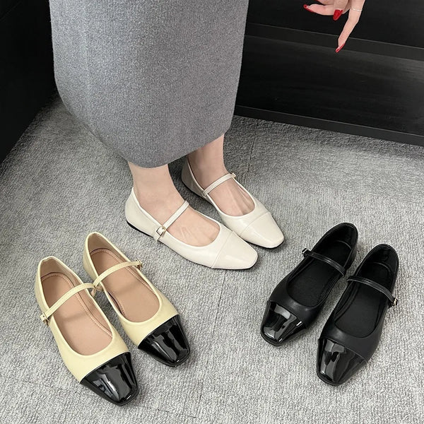 TAVIMART  -  Retro Simple Square Head Low Heel Mary Jane Shoes for Ladies Spring Autumn Comfortable Lovely Heels Shoes for Women