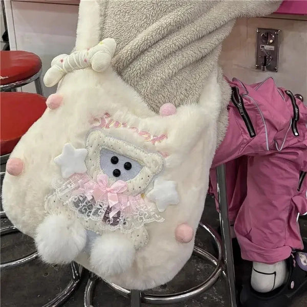 TAVIMART  -  Japanese Cartoon Kawaii Cute Women's Handbags Fluffy Girls Sweet Y2k Aesthetic Shoulder Bag Fashion Chic Casual Crossbody Bags