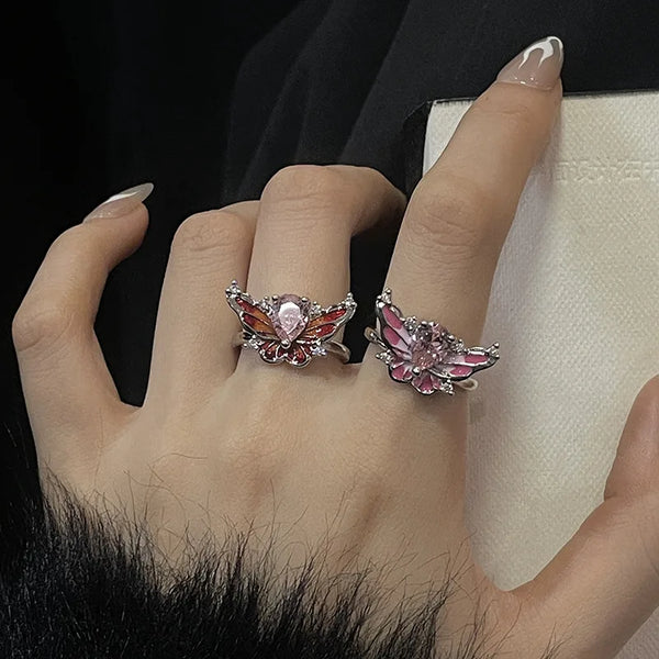 TAVIMART  -  New fairy butterfly ring female Chinese style niche design advanced sense adjustable ring fashion personality