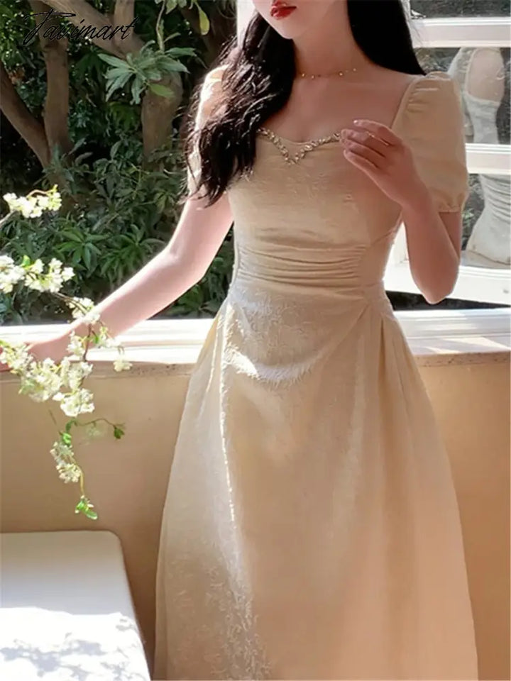 Elegant Midi Dresses Women Summer New Fashion Vintage Princess Evening tavimart Elegant Midi Dresses Women Summer New Fashion Vintage Princess Evening tavimart