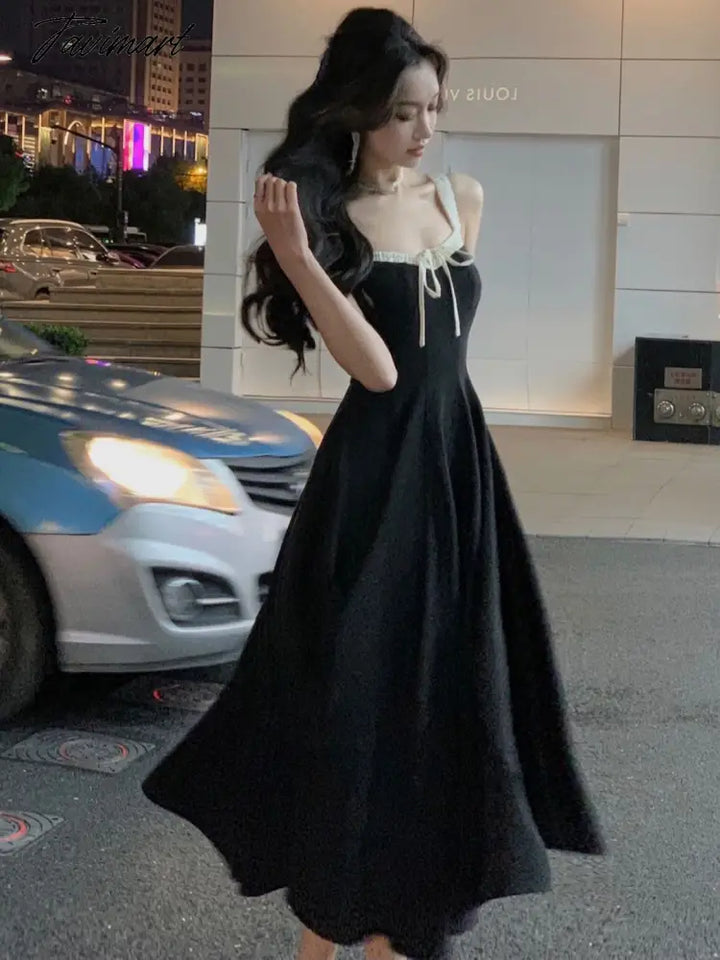 French Fashion Midi Dresses Women New Summer Elegant Spaghetti Strap F – tavimart French Fashion Midi Dresses Women New Summer Elegant Spaghetti Strap F – tavimart