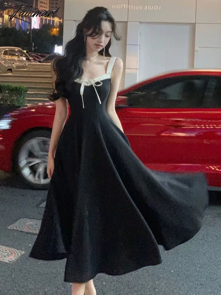 French Fashion Midi Dresses Women New Summer Elegant Spaghetti Strap F – tavimart French Fashion Midi Dresses Women New Summer Elegant Spaghetti Strap F – tavimart