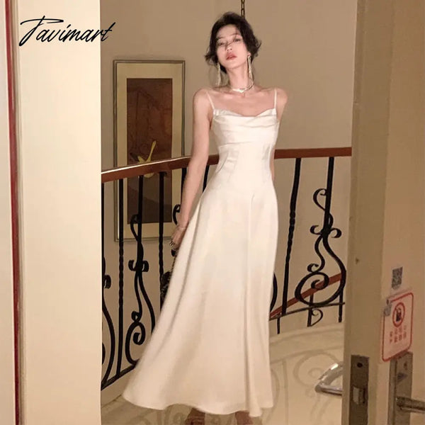 French Style Women Midi Dresses Summer Spaghetti Strap Elegant Party Female Clothes Wedding