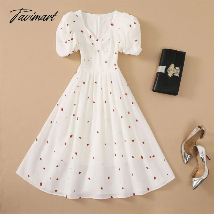 Mqtime 0425 S - Xl High Quality Summer New Fashion Strawberry Print Embellished Square Neck Tube