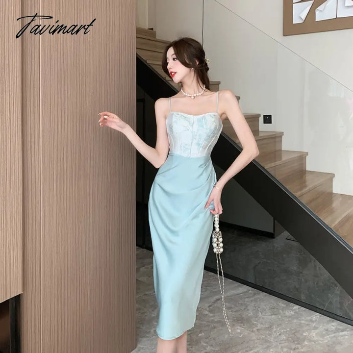 Sexy Backless Midi Dresses For Women Summer Elegant Party Prom Suspender Female Clothes Vestidos