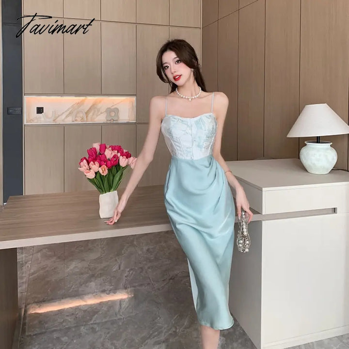 Sexy Backless Midi Dresses For Women Summer Elegant Party Prom Suspender Female Clothes Vestidos