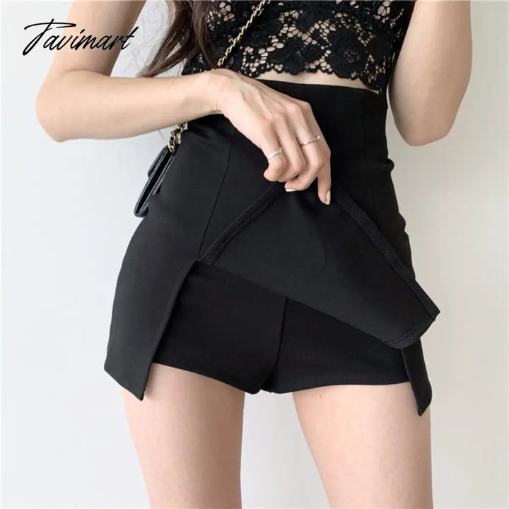 Sexy Split Shorts Skirt Women’s Office Ladies Suit Summer New Black Mini A - Line Pants High