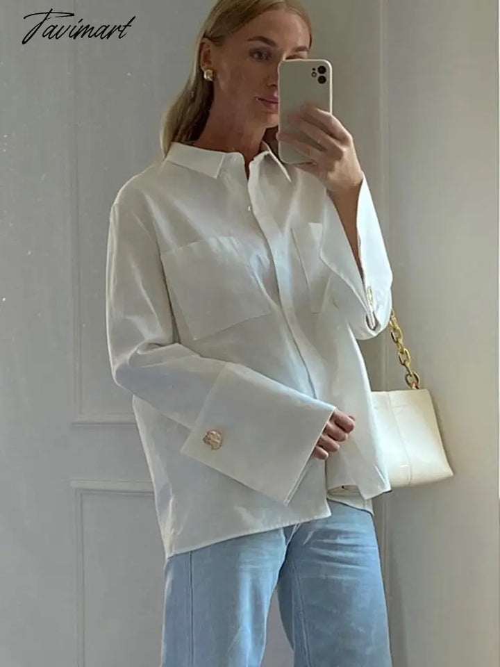 Summer Autumn Women Elegant Long Sleeve Solid White Shirt Ladies Loose Blouse For Woman Female