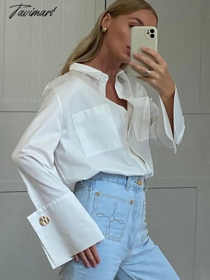 Summer Autumn Women Elegant Long Sleeve Solid White Shirt Ladies Loose Blouse For Woman Female