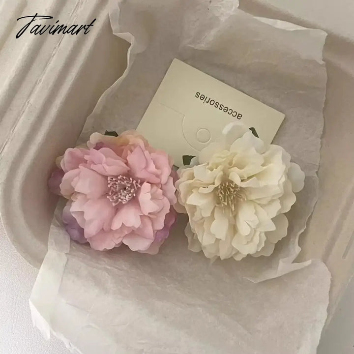 Tavimart - 1Pcs Peony Flower Hair Clip Sweet Big Headwear Hairpin Bohemia Ponytail Party Jewelry