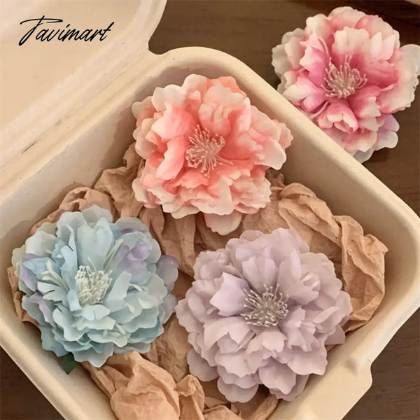 Tavimart - 1Pcs Peony Flower Hair Clip Sweet Big Headwear Hairpin Bohemia Ponytail Party Jewelry