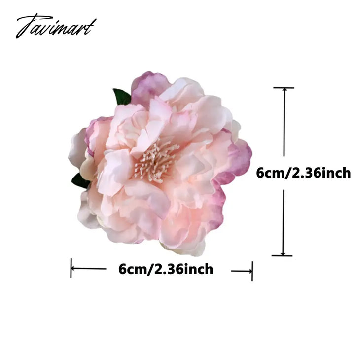 Tavimart - 1Pcs Peony Flower Hair Clip Sweet Big Headwear Hairpin Bohemia Ponytail Party Jewelry