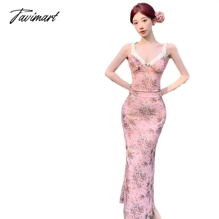 Tavimart - Beach Korean Dresses For Women Sexy Vestido Midi Party Woman Robes Longues Roupa