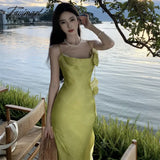 Tavimart - Beach Korean Dresses For Women Sexy Vestido Midi Party Woman Robes Longues Roupa