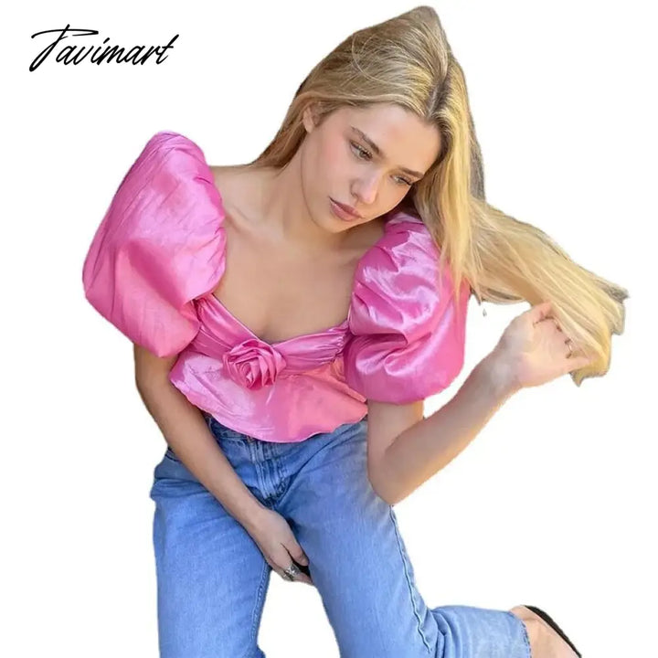 Tavimart Bohemia Spring And Summer New Women’s Clothing Pure Color Slim Fit Navel Fashion Square