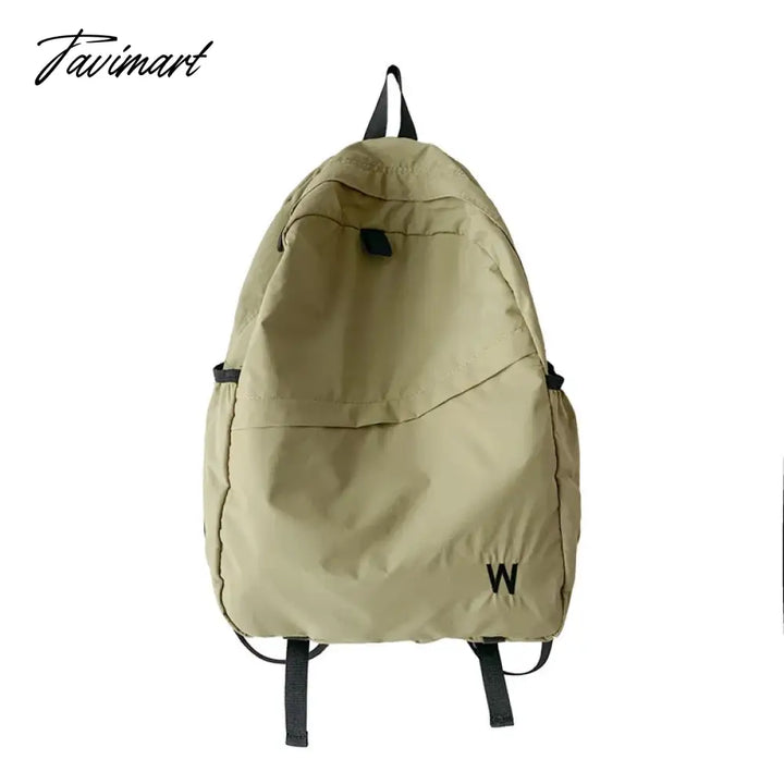 Tavimart - Causal Solid Color Simple Nylon Backpack For Women Large Capacity Travel Commuter