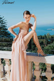 Tavimart - Chiffon Backless Sexy Beach Dress Ruffle Evening Long White Pink Sleeveless Elegant Maxi