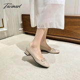 Tavimart Classic Female Flats Ballerina Shoes Women Fashion Square Toe Pleated Ballet Bow Knot
