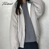 Tavimart Corduroy Vintage Jacket Women’s Winter Coats Patchwork Lapel Korean Style Loose Student