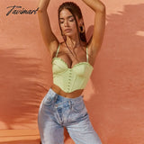 Tavimart Corset Top Y2K Women New Arrivals Floral Sexy Yellow Female Crop For Party Club Fishbone