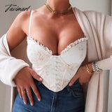 Tavimart Corset Top Y2K Women New Arrivals Floral Sexy Yellow Female Crop For Party Club Fishbone
