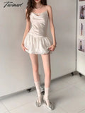 Tavimart Elegant Dress For Women Sleeveless French Style Fashion Slim Mini Fairycore Spaghetti