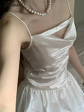 Tavimart Elegant Dress for Women Sleeveless French Style Fashion Dress Slim Mini Fairycore Spaghetti Strap New Spring Summer Dress