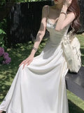 Tavimart Elegant Dresses For Women Sleeveless Party French Style Dress Fairycore Folds Midi