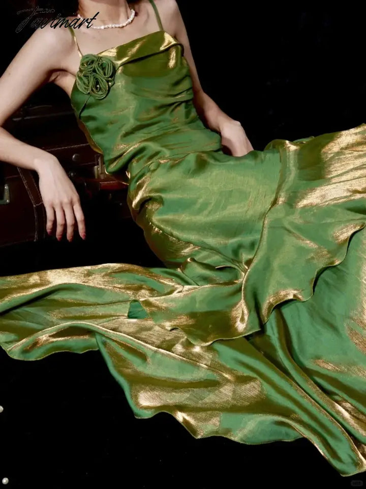 TAVIMART - Elegant Elf Green Ruffled Mermaid Prom Dress Birthday Party tavimart TAVIMART - Elegant Elf Green Ruffled Mermaid Prom Dress Birthday Party tavimart