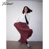 Tavimart Elegant High Waist Loose Skirt Gentle Vintage Japan Style Long Temperament Office Lady