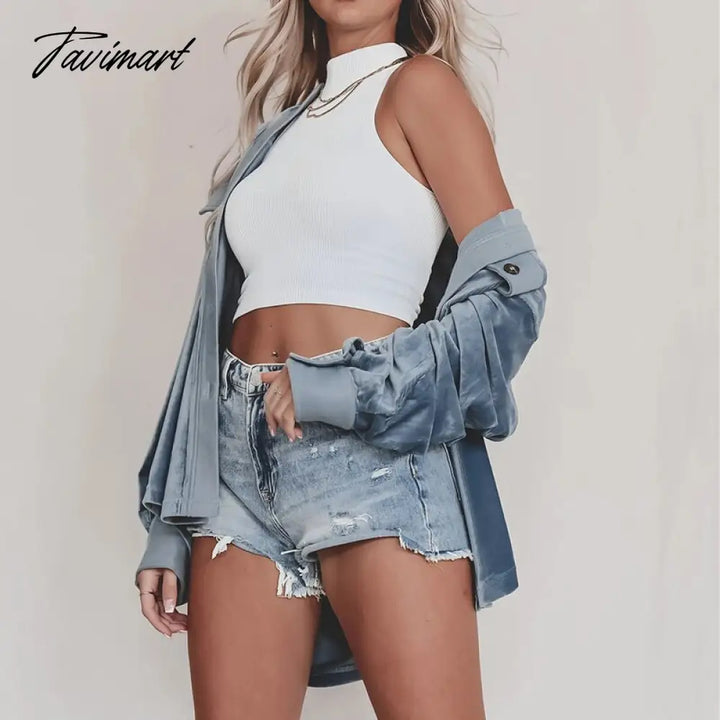 Tavimart Elegant Lapel Solid Jackets Autumn Winter Velvet Single - Breasted Loose Casual Jacket