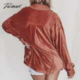 Tavimart Elegant Lapel Solid Jackets Autumn Winter Velvet Single - Breasted Loose Casual Jacket