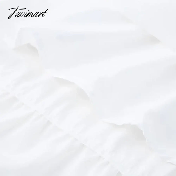 Tavimart Elegant V Neck Lace Up Ruffle High Waist Summer Party Платье Женское Sexy