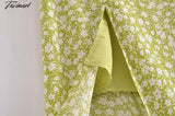 Tavimart Fashion Elegant Beach Skirts Indie Folk Vintage Floral Print France Style Romantic High