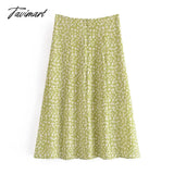 Tavimart Fashion Elegant Beach Skirts Indie Folk Vintage Floral Print France Style Romantic High