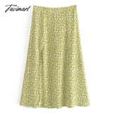 Tavimart  Fashion Elegant Beach Skirts  Indie Folk Vintage Floral Print France Style Romantic High Waist Midi Skirt Women