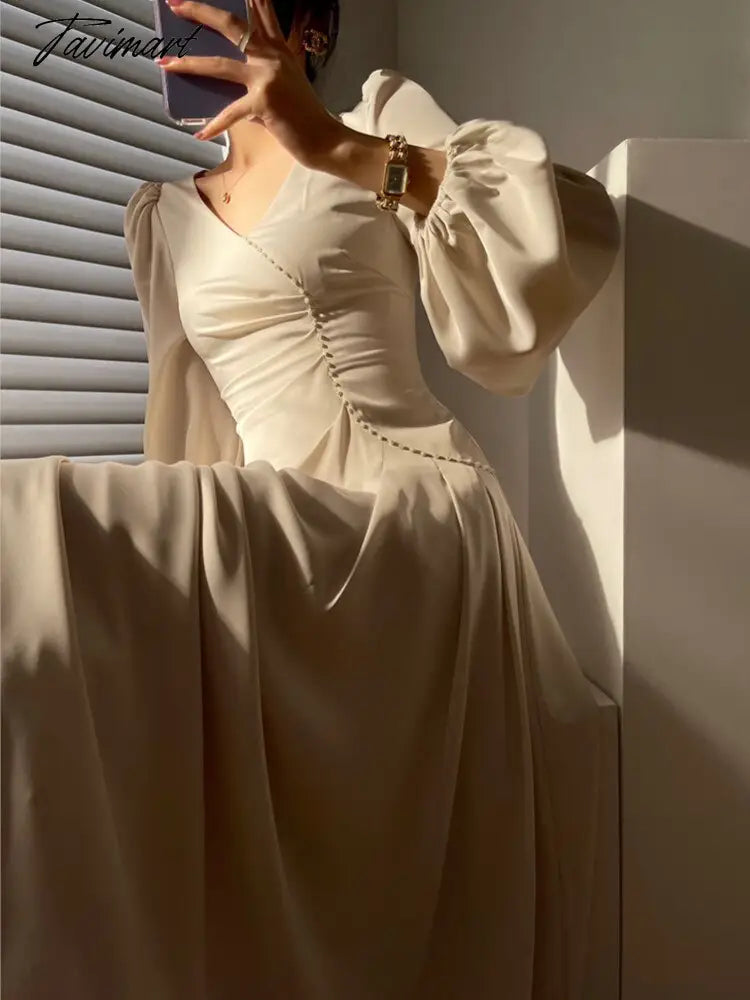 Tavimart Chic Satin Long Luxury Evening Dresses Sexy V-Neck Backless Elegant Birthday Dress For Women Vestidos De Fiesta main image 0