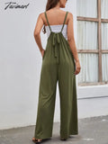 Tavimart Fashion Women’s Jumpsuits Summer Women Rompers New Solid High Waist Sexy Backless Casual